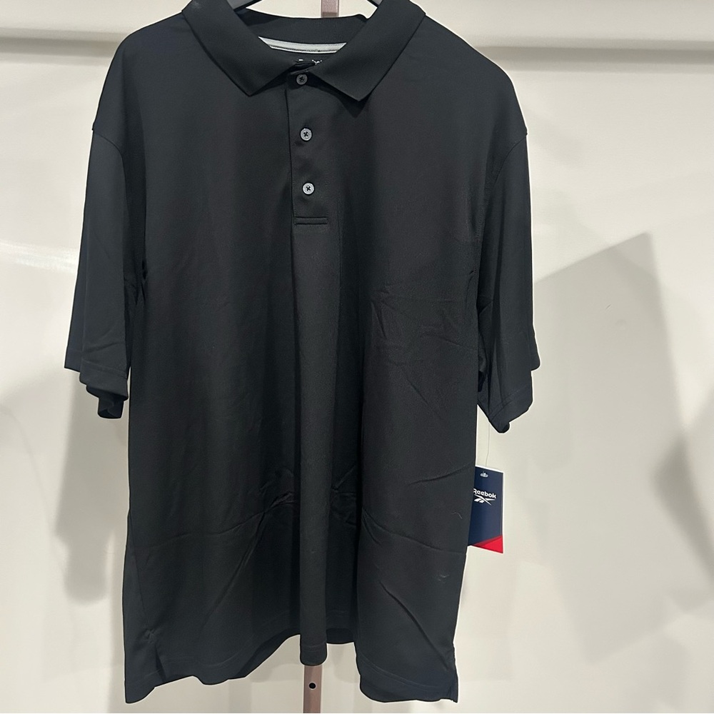 New! Reebok Golf Men's Black Polo Shirt